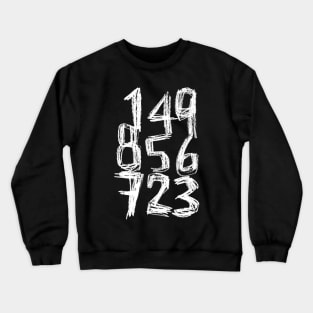 Random White Numbers Crewneck Sweatshirt